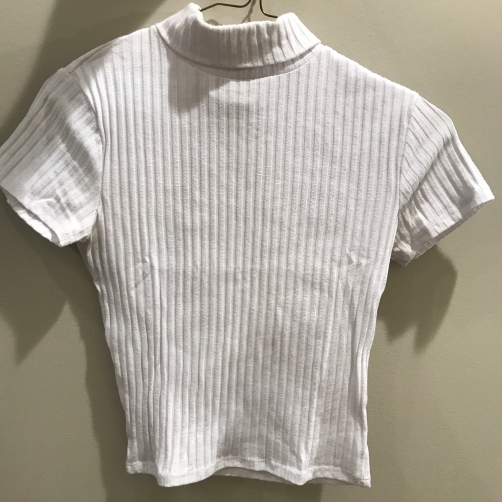 White turtleneck t-shirt